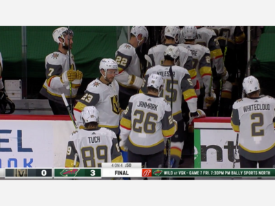 Vegas Golden Knights Shutout 3-0 in Minnesota in Game 6, Final Game of First Round in Las Vegas on Friday